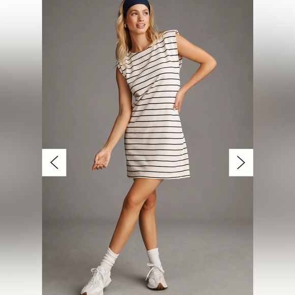 Anthropologie Dresses & Skirts - Anthropologie Daily Practice Striped Dress Sleeveless Navy/Cream Size Large
